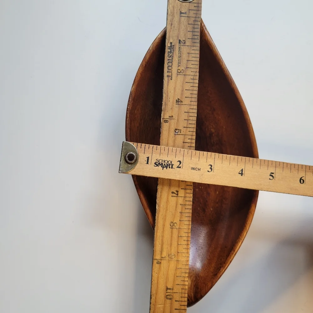 VTG MCM Orobilt Monkey Pod Leaf Shape Salad Snack Fruit Nut Snack Bowl 11x4.5x2